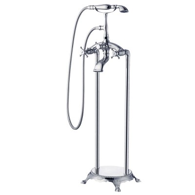 UK Telephone Type Floor Mounted Clawfoot Shower Mixer Bathtub Faucet Free Standing