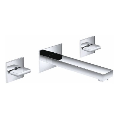 Top selling bathroom chrome wall mounted double handle basin faucet