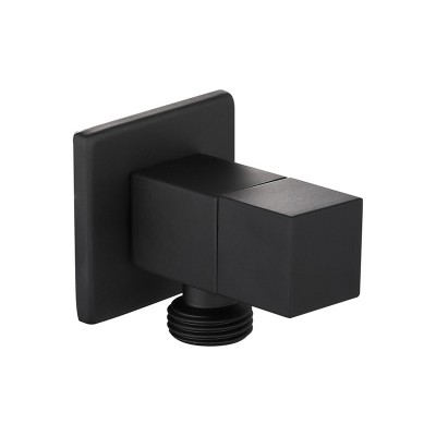 High quality square black coating brass toilet valve angle valve shower connecter